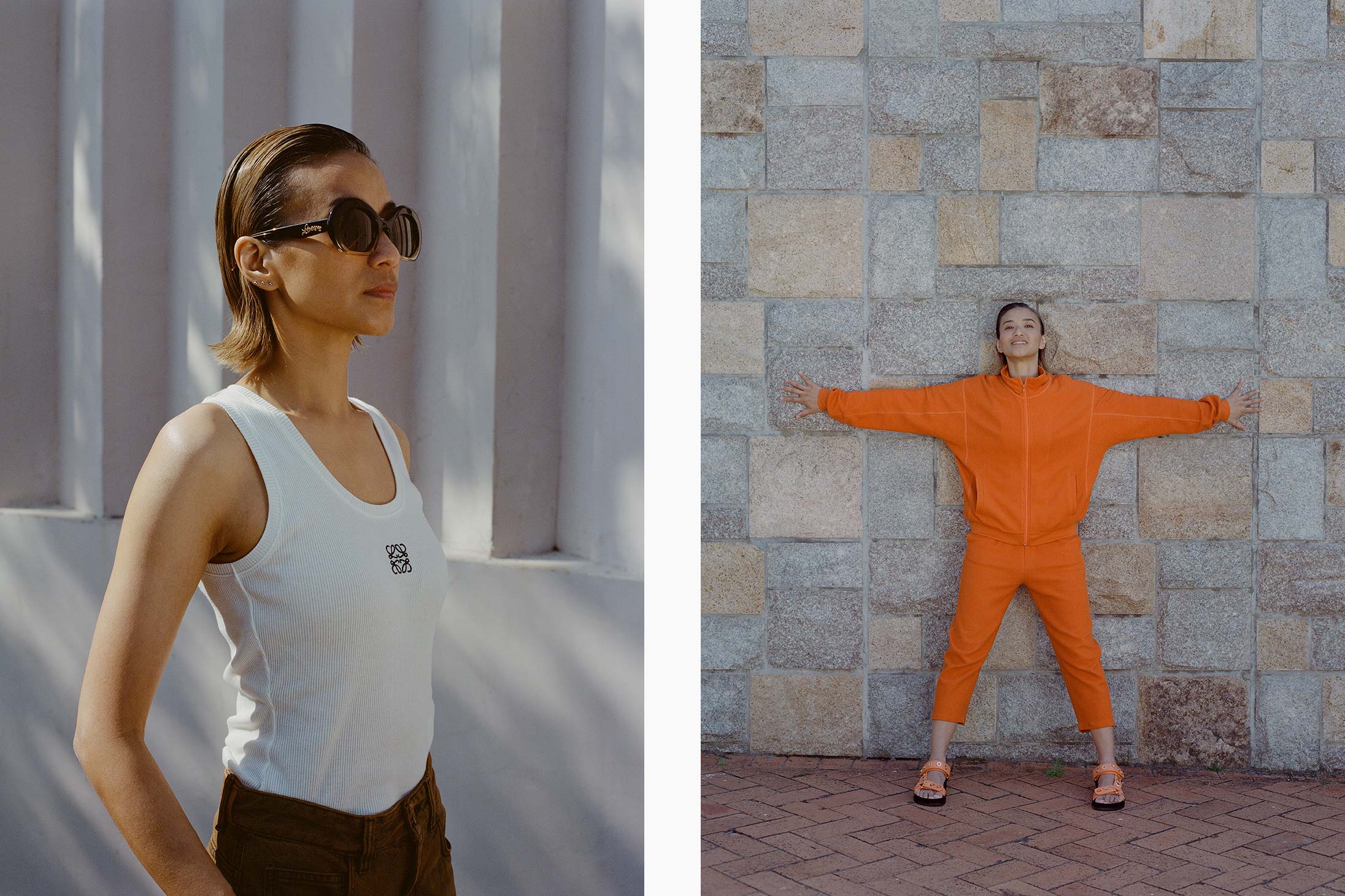 A model poses in Loewe and American Vintage available at Pacific Place