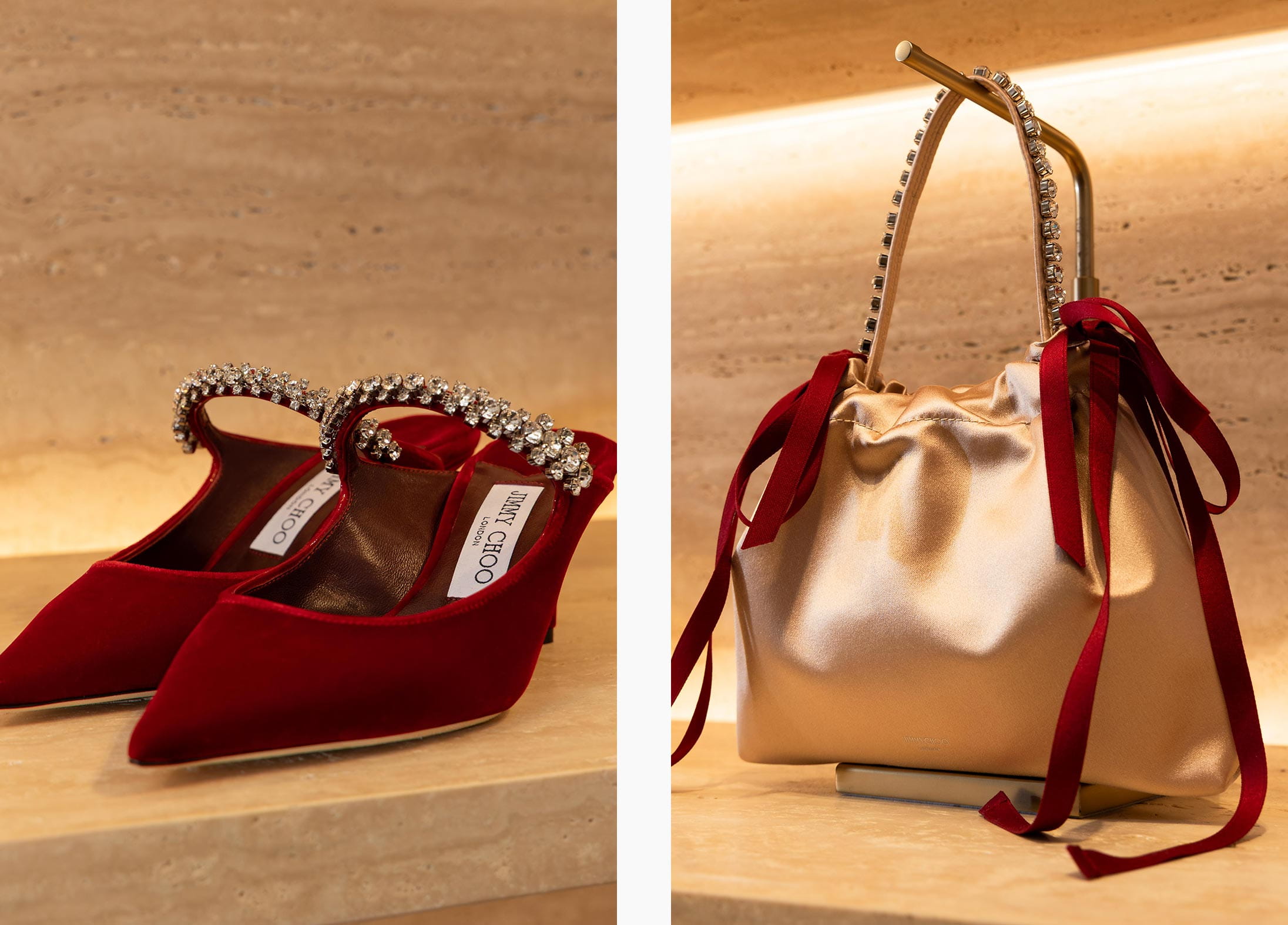 Jimmy Choo shoes and a handbag at the Pacific Place store