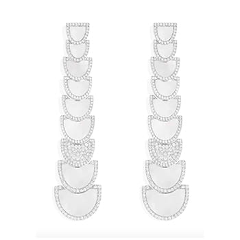 APM Monaco Long Half Moon Earrings with Nacre