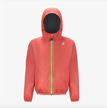 K-Way P. Le Vrai 3.0 Claude Warm Kids Windbreaker in Red Jasper