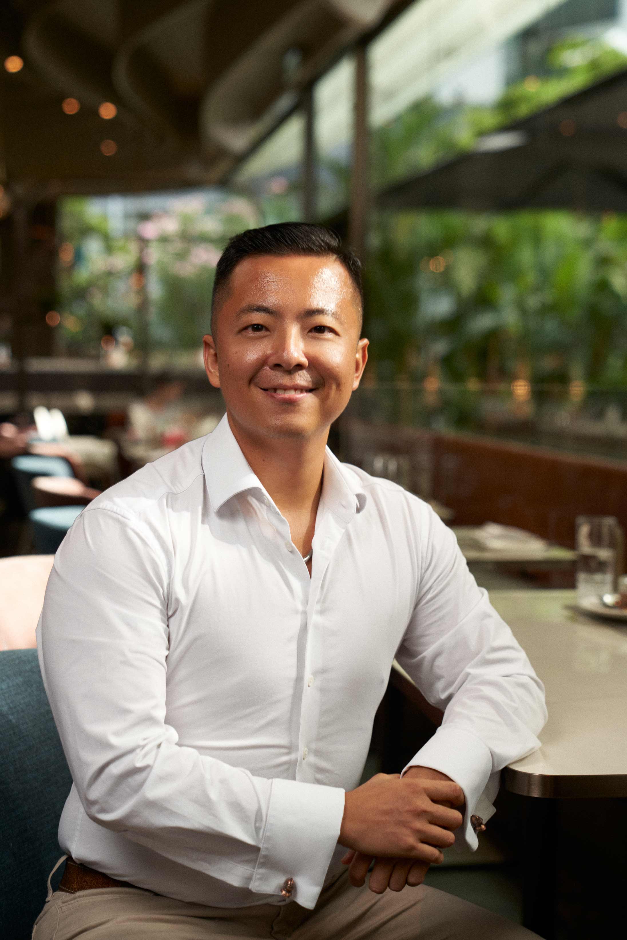 Spiritual counsellor Letao Wang eats lunch at The Continental Hong Kong