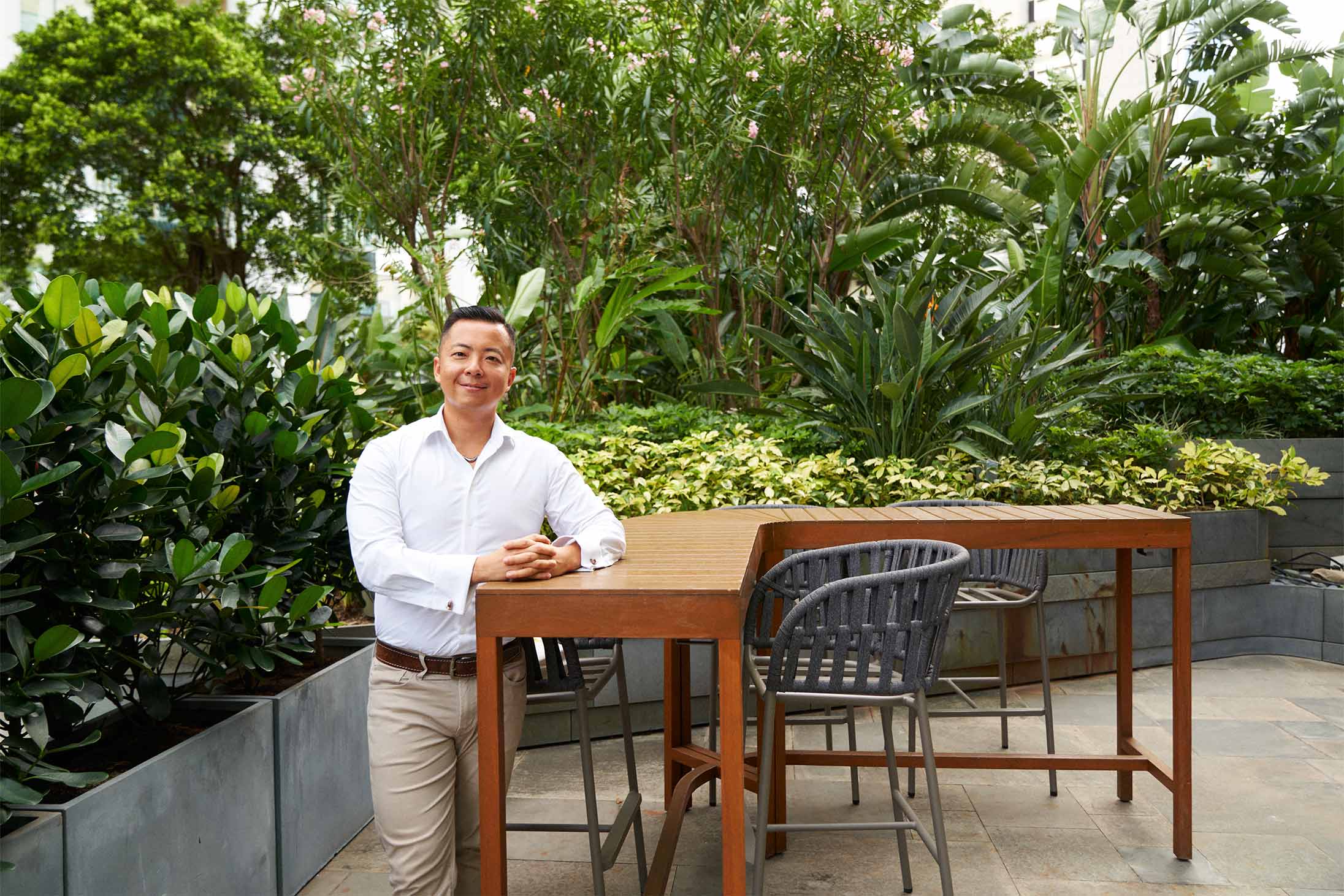 Spiritual counsellor Letao Wang eats lunch at The Continental Hong Kong