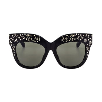 Linda Farrow Black Butterfly-style Acetate Sunglasses