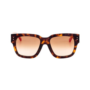 Linda Farrow Havana/Orange Square-shape Acetate Sunglasses