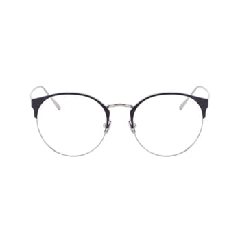 Linda Farrow Silver Oval-shape Titanium Frame