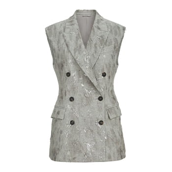 Brunello Cucinelli Vest With Dazzling Lynx Embroidery