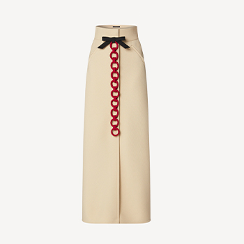 Louis Vuitton Snap Front Wool Natte Skirt