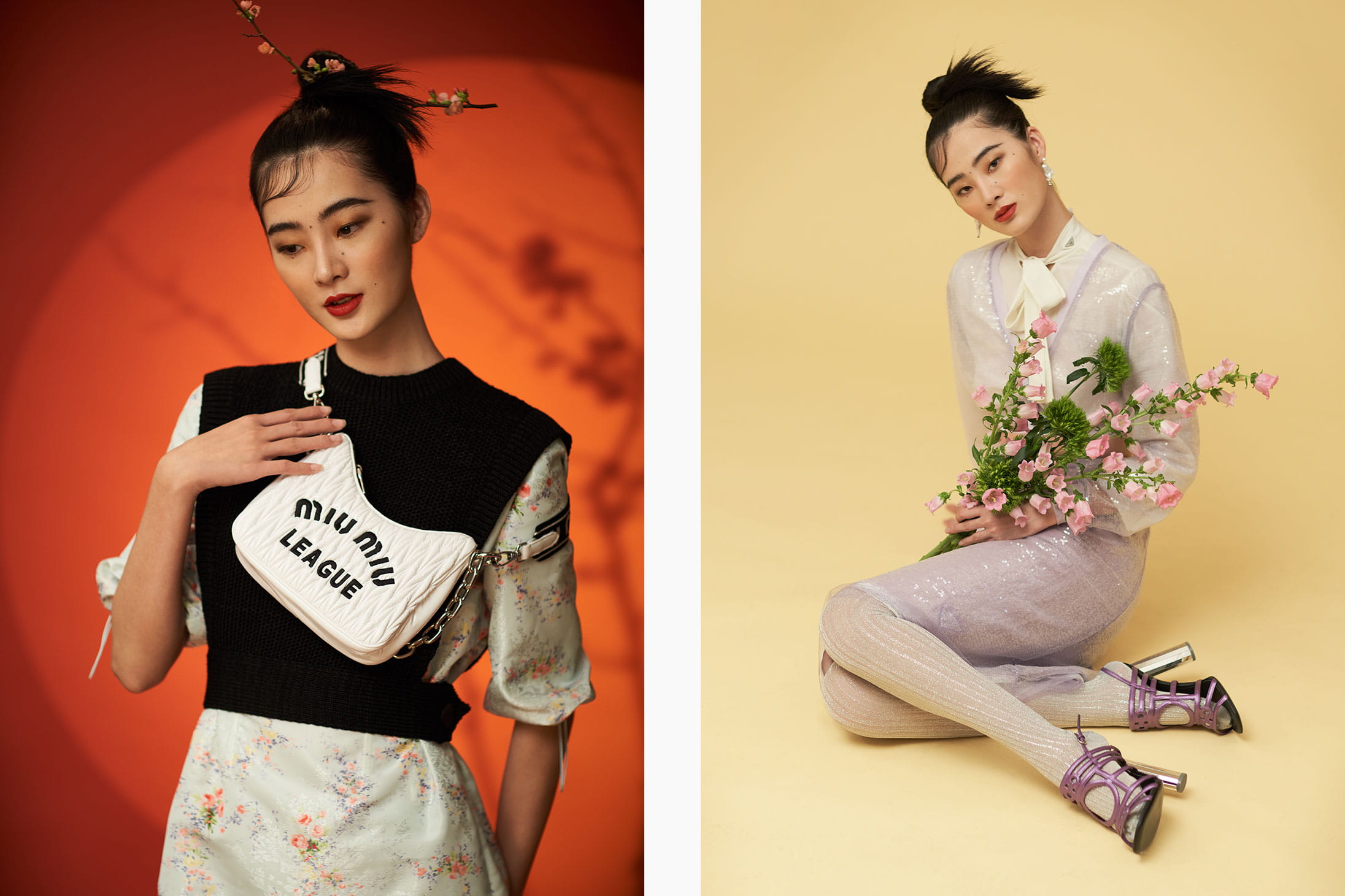 A model poses in Sportmax, Ferragamo, Miu Miu, Prada and I.T clothing available at Pacific Place