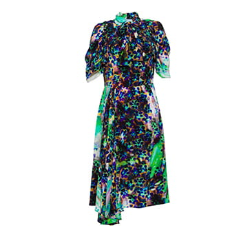 Prada Multicoloured Print Marocain Dress