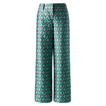 Emporio Armani Palazzo Pants In Jacquard Fabric With An Optical Design