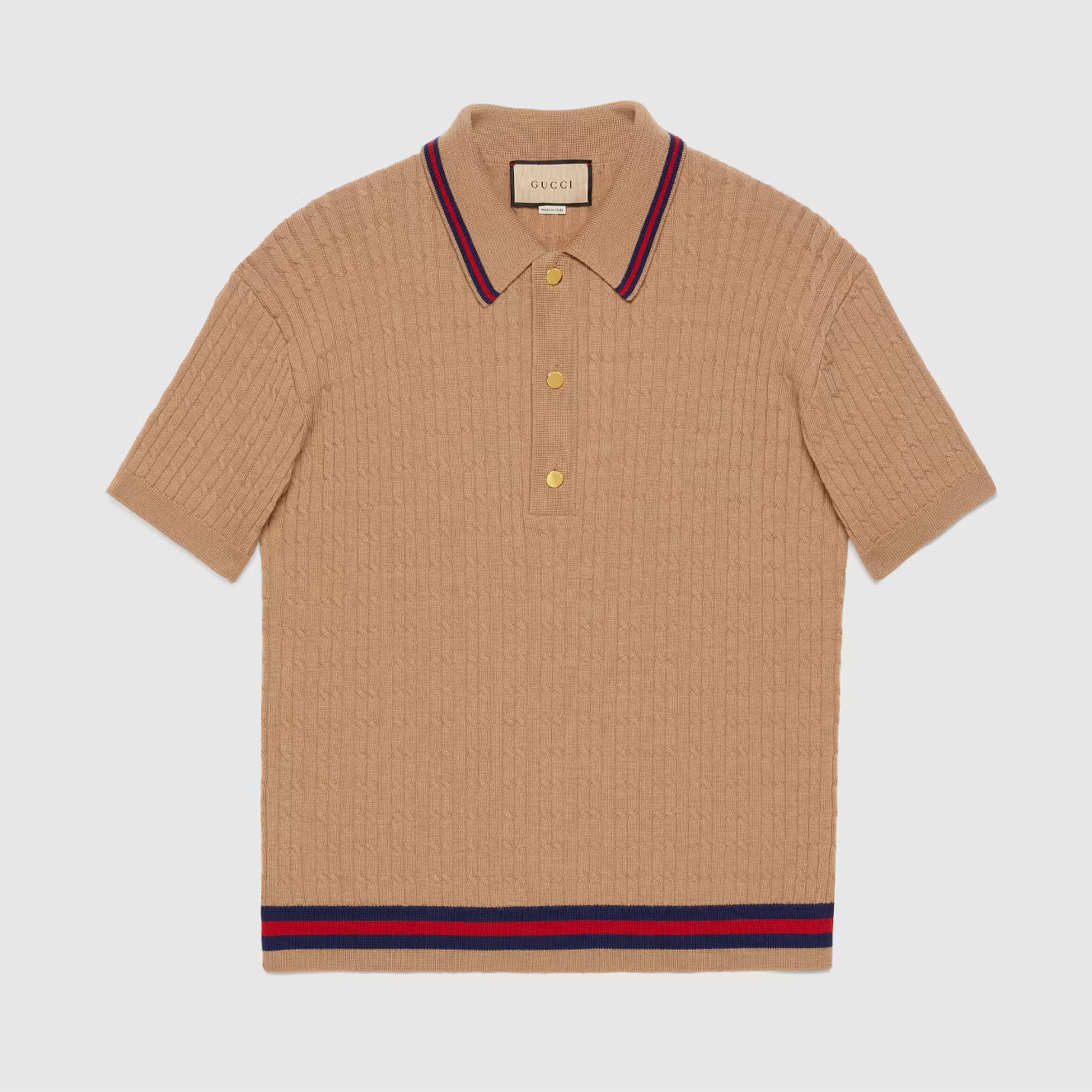 Gucci Cable Knit Polo Shirt