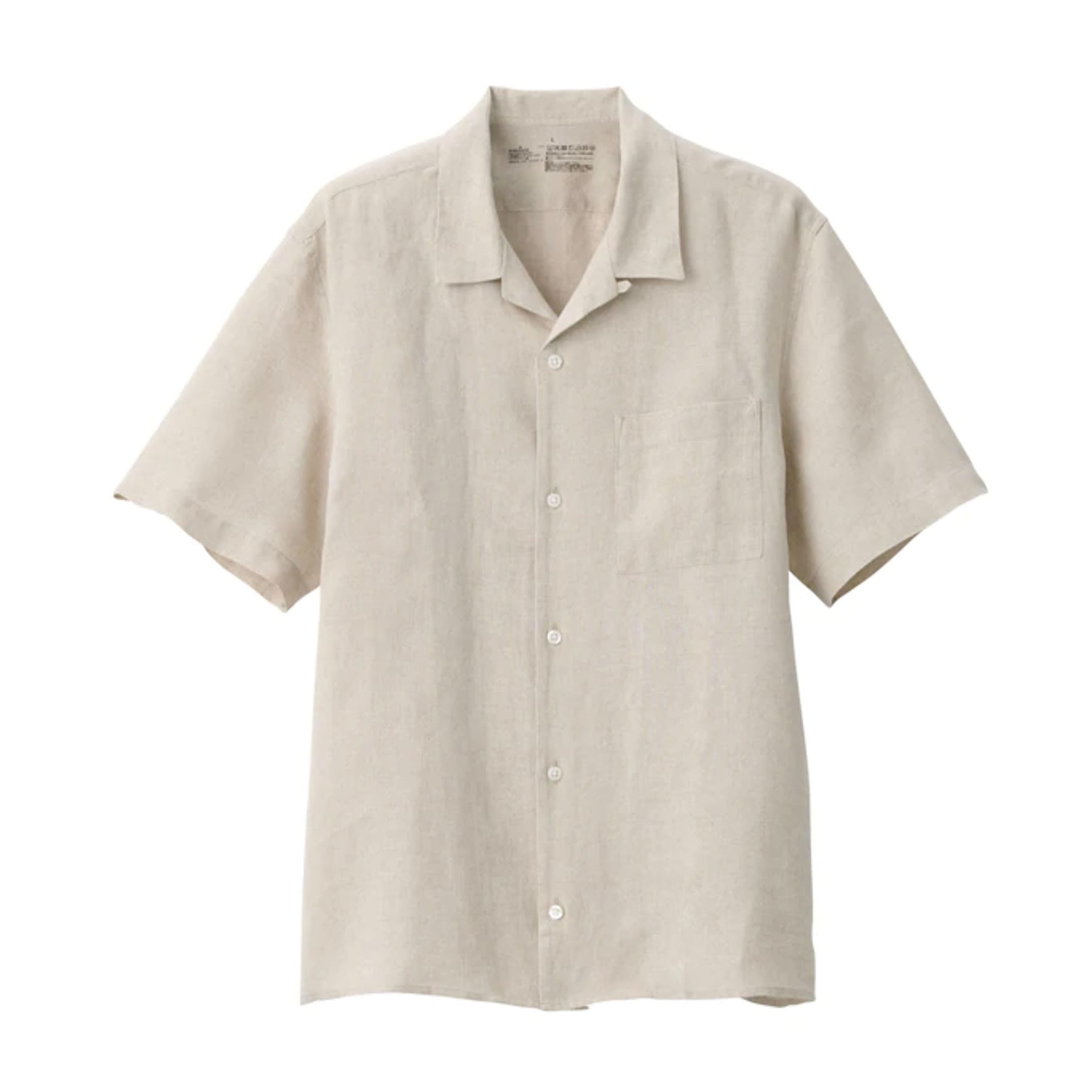 MUJI Men French Linen Washed Short Sleeves Shirt
