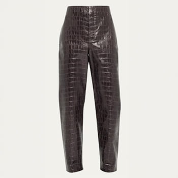 Bottega Veneta Crocodile-Effect Leather Pants