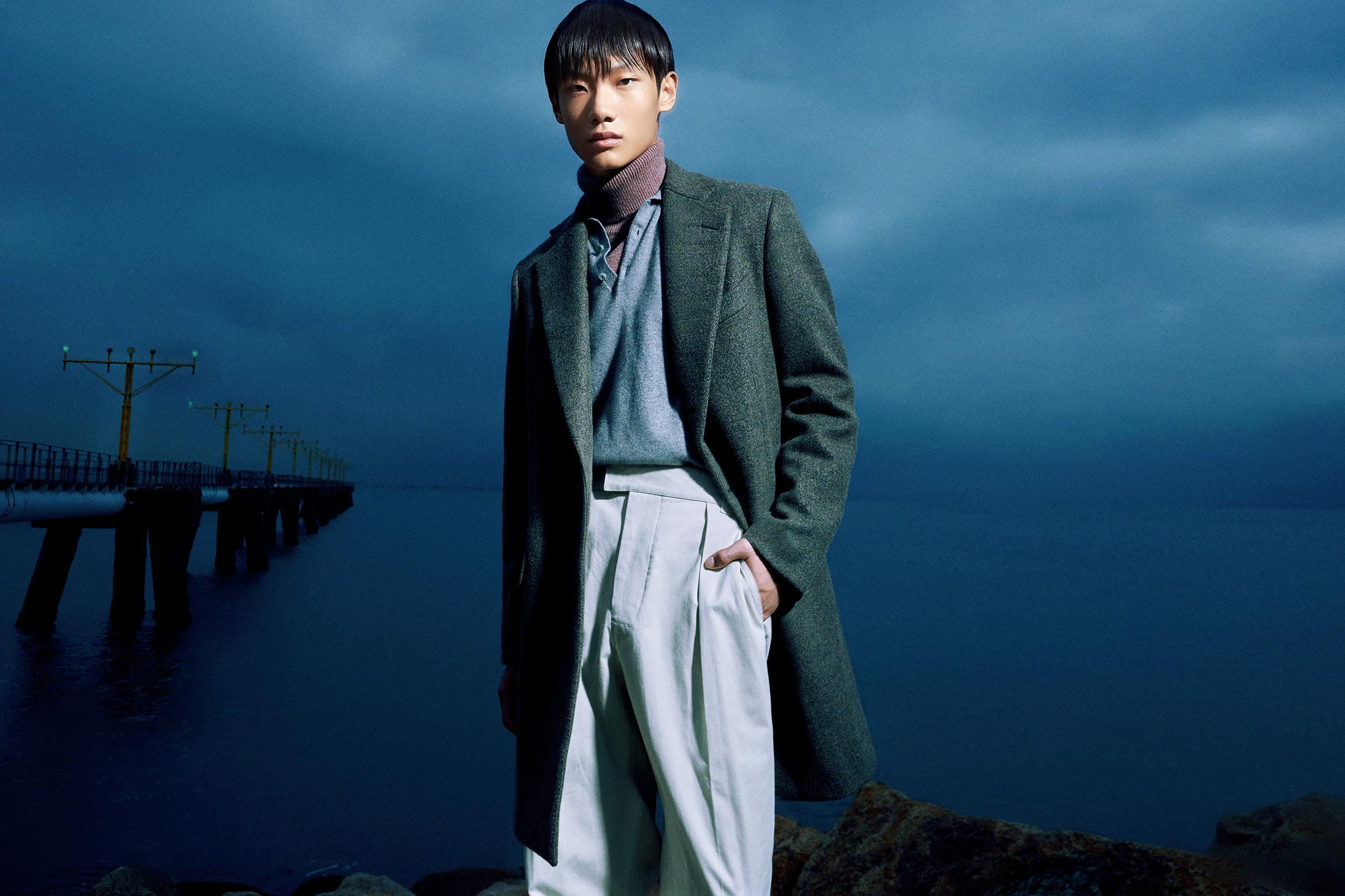 A model poses in Loro Piana