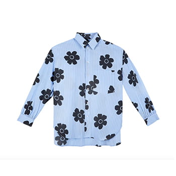Ouest The Floral Shirt in Light Blue 