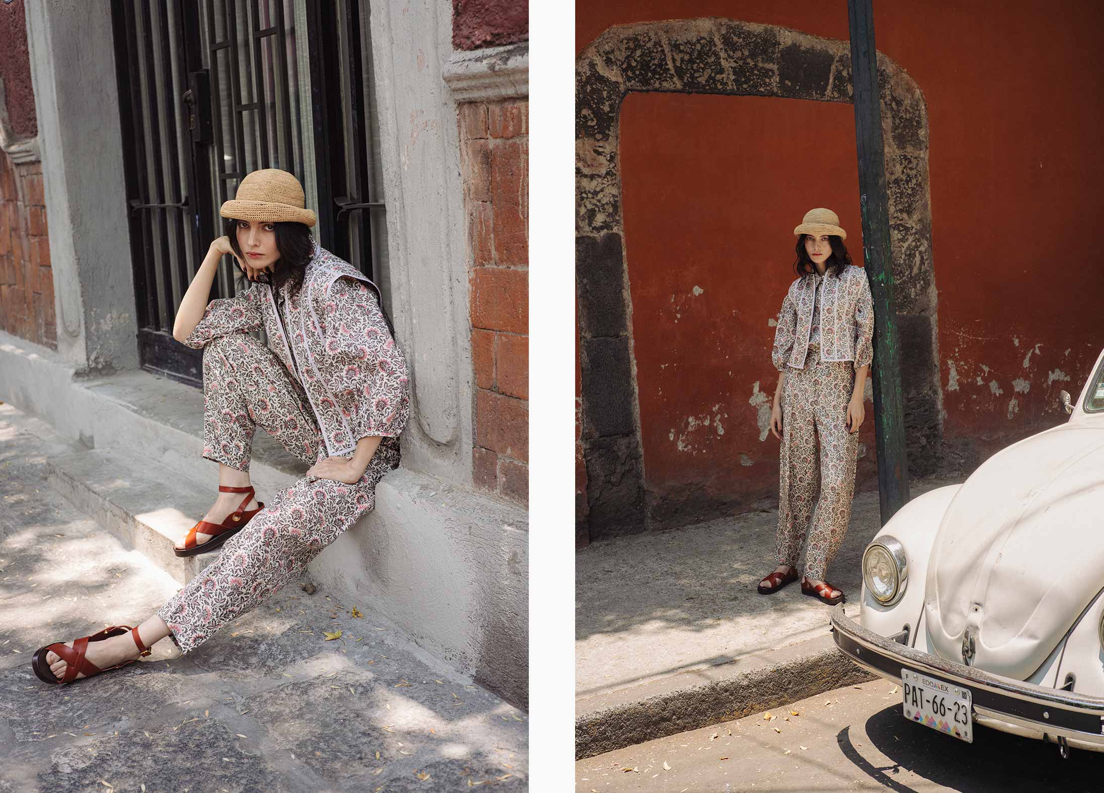 A model poses in Mexico City wearing Loro Piana