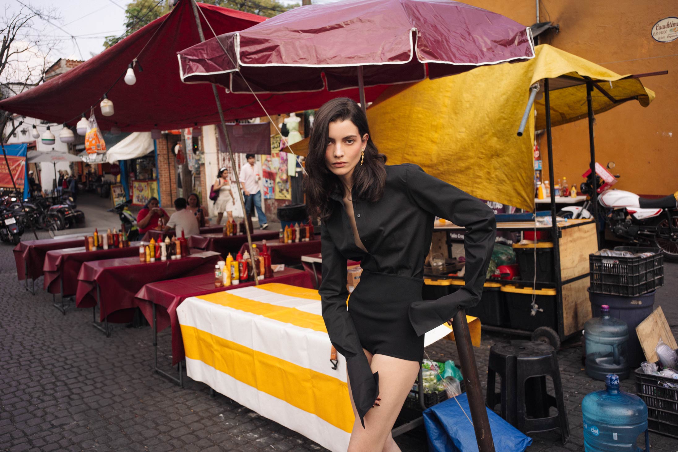A model poses in Mexico City wearing Max Mara and Dior
