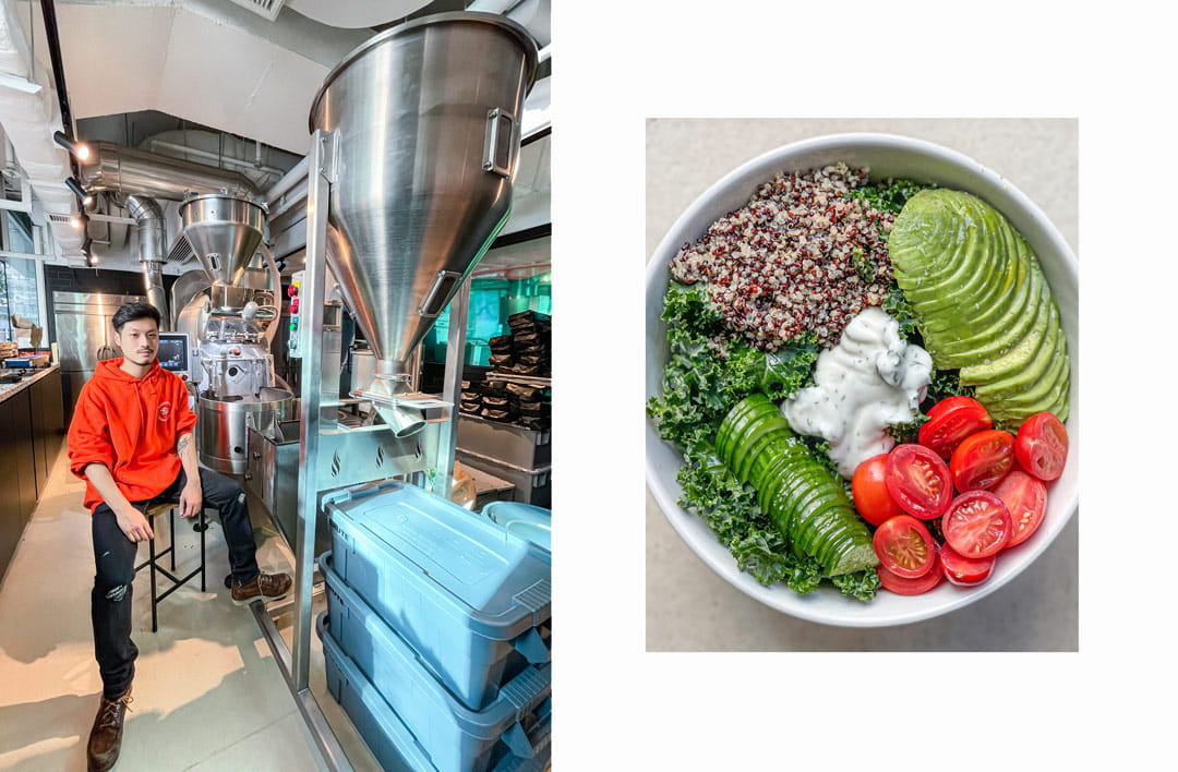 Co-founder of Elephant Grounds Gerald Li and the plant-rich Yard Bowl