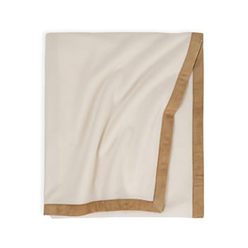 Frette Cashmere and Suede Throw in Milk/Camel available at Lane Crawford Home