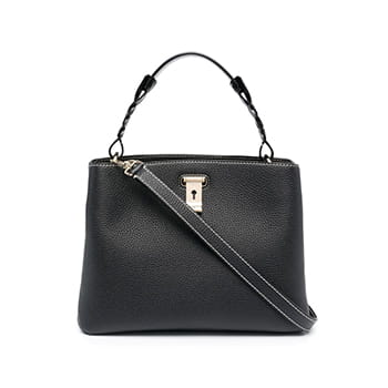Bally Lucyle Leather Shoulder Bag in Black 
