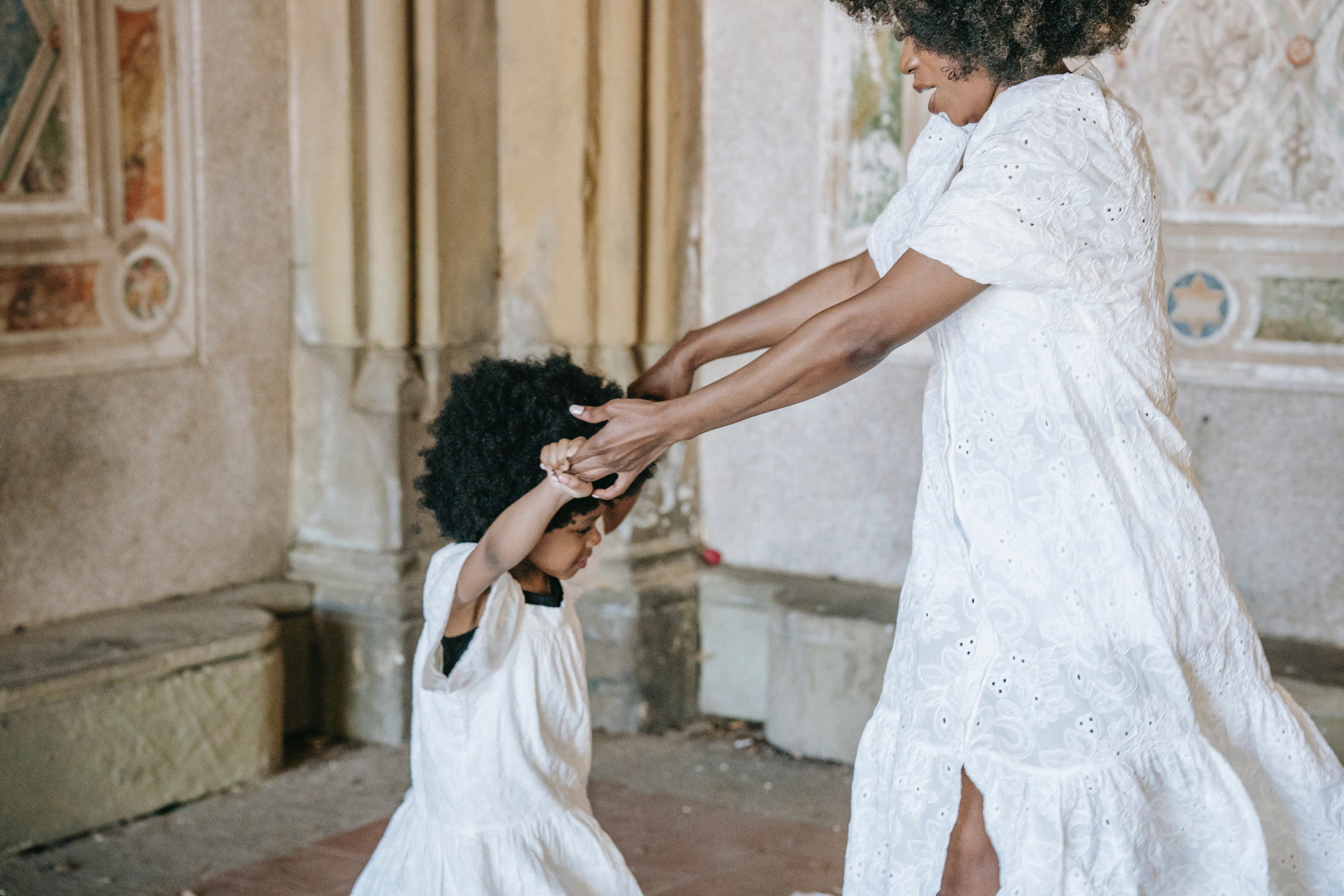 A fashionable mother and daughter in celebration of Mother's Day