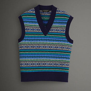 Burberry Fair Isle Wool Cropped Tank Top