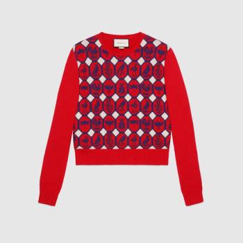 Gucci Animal Jacquard Wool Sweater