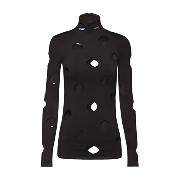 Prada Openwork Viscose Turtleneck Sweater