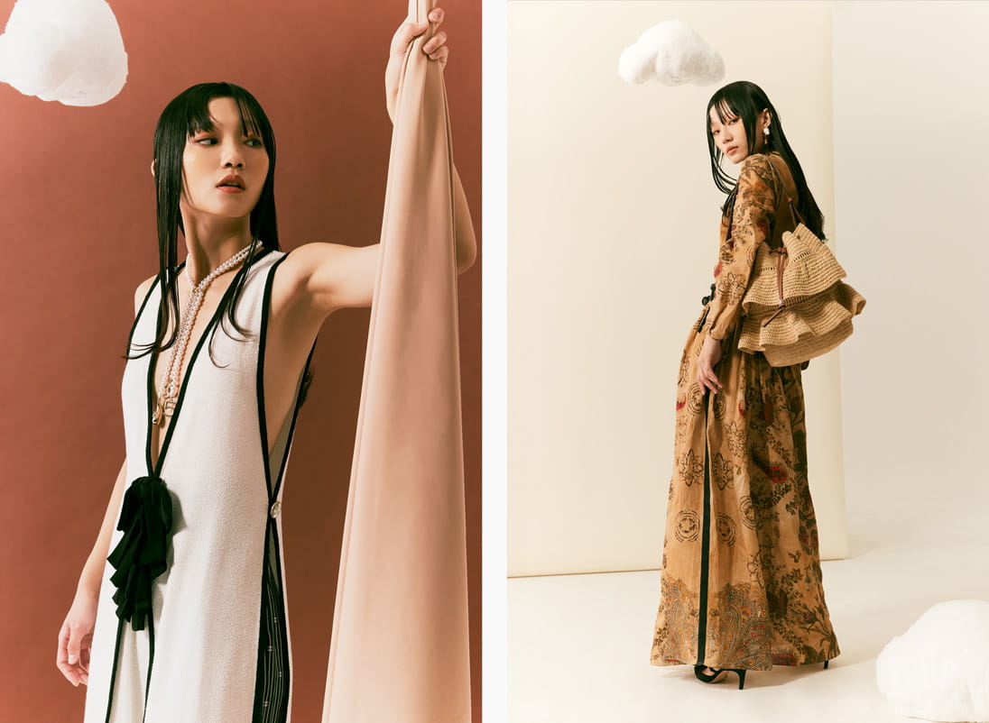 A model poses in Chanel, Dior and Loewe
