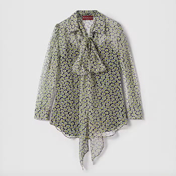 Gucci Printed Silk Chiffon Shirt