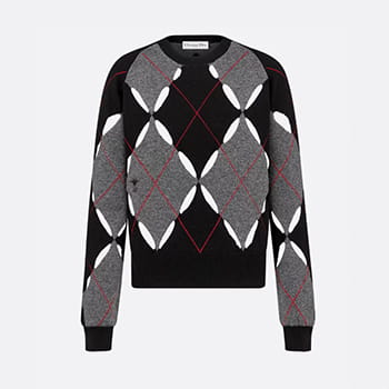 Dior Openwork Cashmere Knit with Diamond Motif