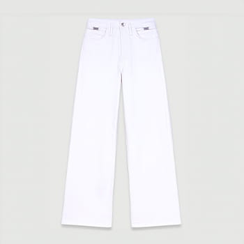 Maje Wide-Leg Jeans in White