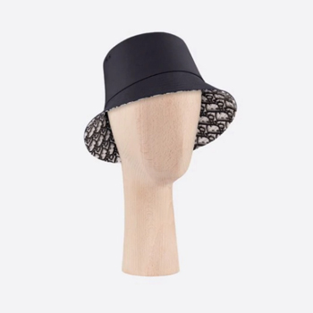 Dior Teddy D CD Oblique Black Small-Brim Bucket Hat