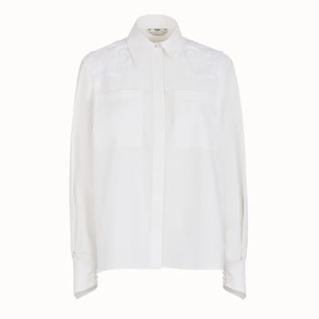 Fendi White Cotton Taffeta Shirt
