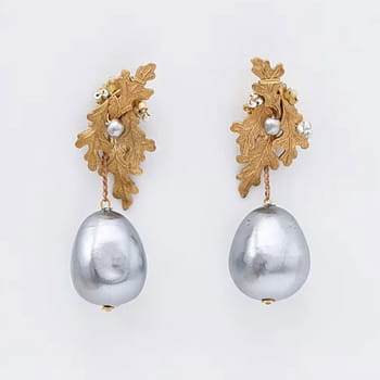 Monshiro Yomogi Drop Pearl 2-Way Earrings available at Harvey Nichols