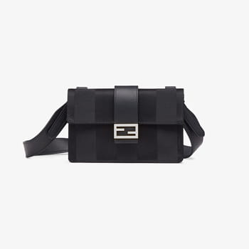 Fendi Men Baguette Pouch in Black Nylon