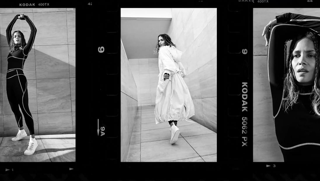 Models pose in Sweaty Betty