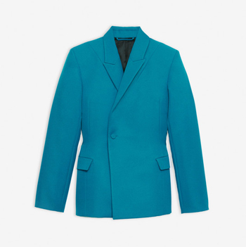 Balenciage Waisted Jacket in Bright Blue Technical Twill