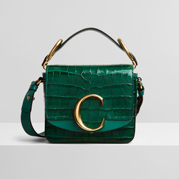 Chloé Mini Chloé C bag in embossed croco effect on calfskin