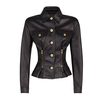 Versace Pinces Leather Jacket