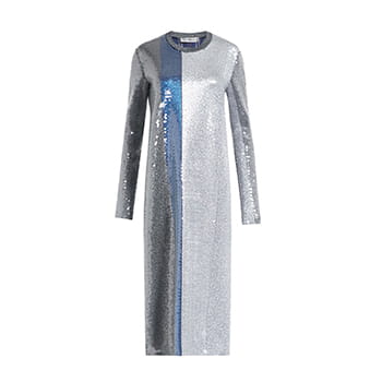 Sportmax Striped Metallic Sequinned Jersey Dress