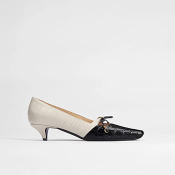 DIOR Muse Pump in Black and Cream Crocodile Printed Calfskin