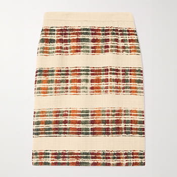 Loro Piana Striped Wool-Bouclé Skirt