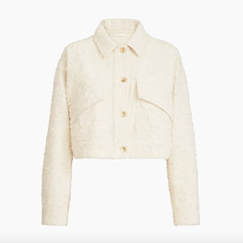 Brunello Cucinelli Fuzzy Dyed Denim Outerwear Jacket with Monili