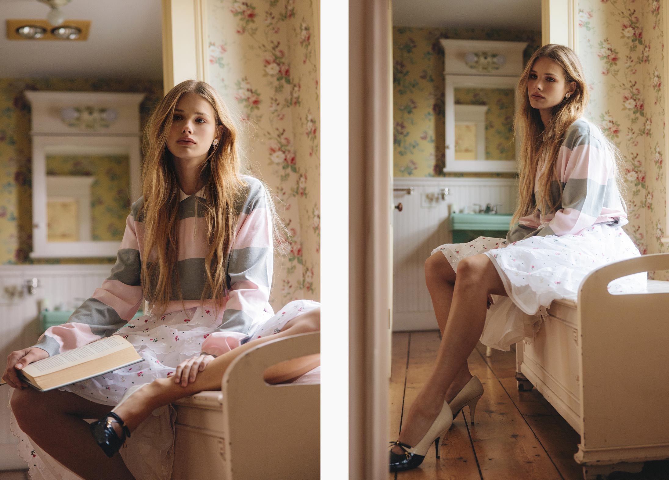 A model poses in Dior