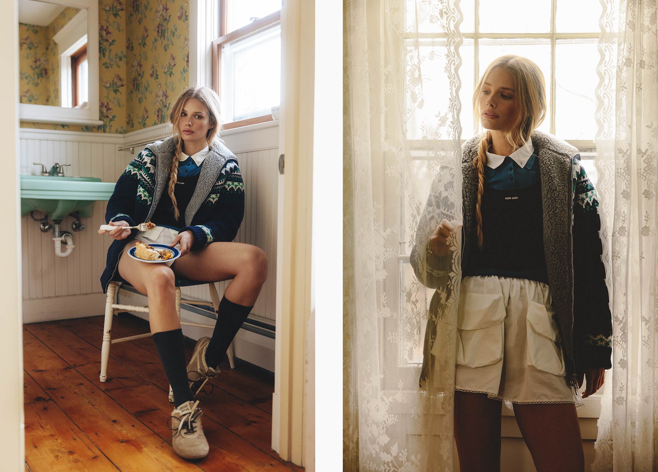 A model poses in Miu Miu