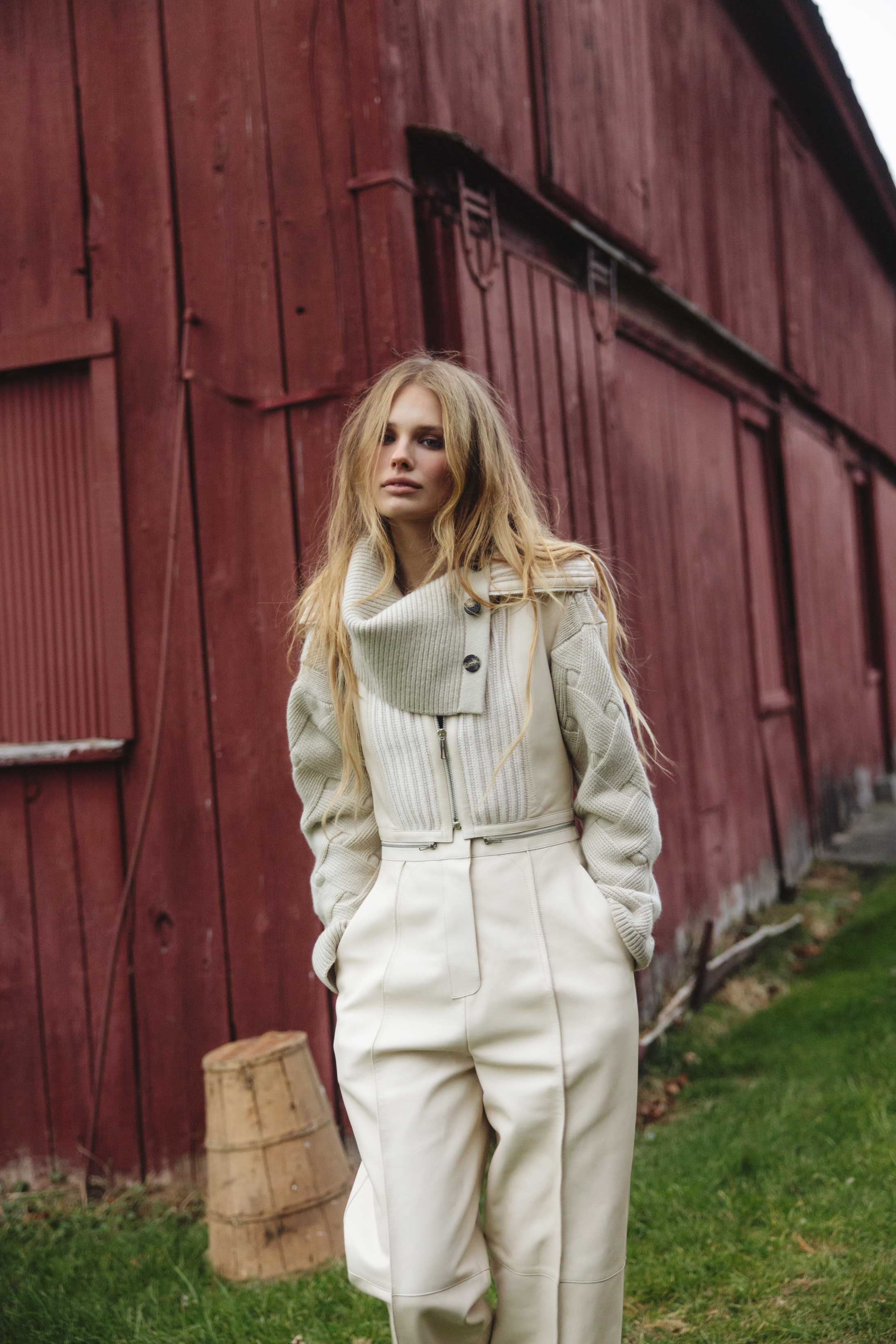 A model poses in Hermès