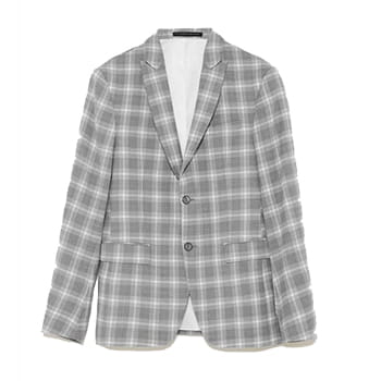 Zara Dupplin Check Suit Blazer
