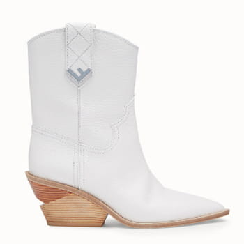 Fendi White Leather Ankle Boots
