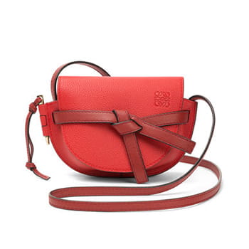Loewe Mini Gate Bag in Scarlet Red/Burnt Red